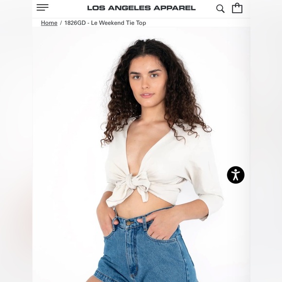 Los Angeles Apparel Le Weekend tie top - Picture 3 of 3